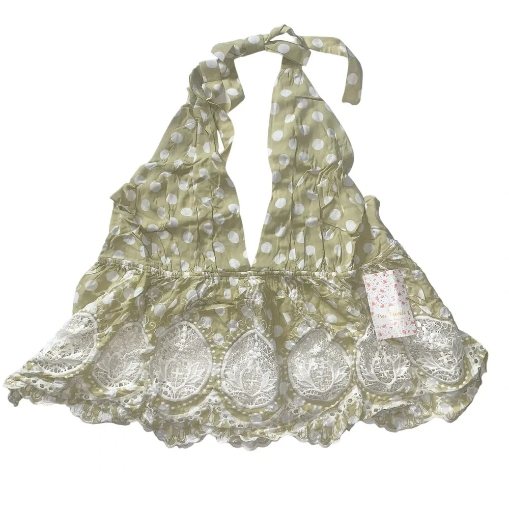 FREE PEOPLE Lunch Date Halter Top. Large.